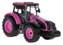 Interaktywny Różowy Traktor dla dzieci 3+ Otwierana maska + Dźwięki + Światła LED