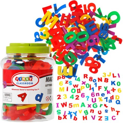 LITERKI CYFERKI MAGNETYCZNE ALFABET 80elem. magnesy TA0033