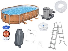 Basen stelażowy Bestway 610x366x122 deska 10w1 pompa drabinka + LED 56719