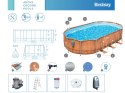 Basen stelażowy Bestway 610x366x122 deska 10w1 pompa drabinka + LED 56719