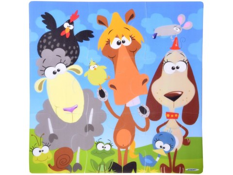 Puzzle piankowe ZWIERZĘTA Kolorowa mata dla niemowląt 90x90cm ZA3151
