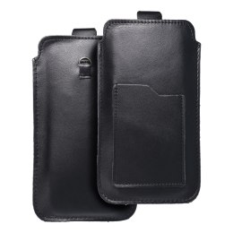Skórzany futerał uniwersalny / wsuwka z pull-up - ROYAL / czarny - Rozmiar 2XL+wide - SAMSUNG A12 / NOTE 9 / XIAOMI REDMI NOTE 1