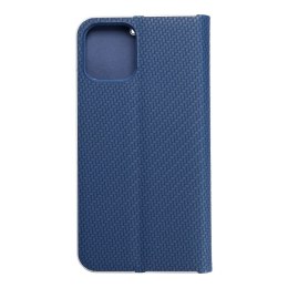 Etui z klapką na iPhone 12 / 12 PRO Luna Book Carbon niebieskie