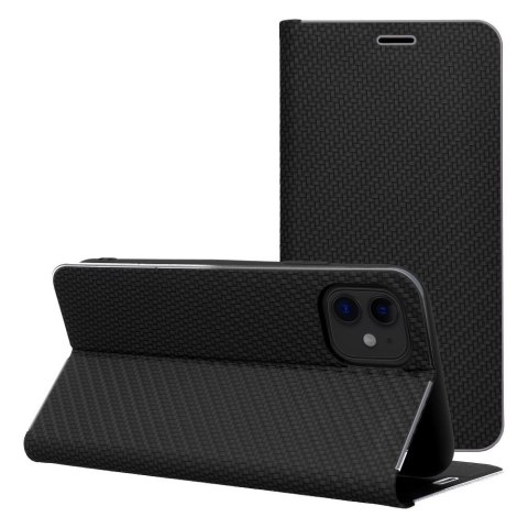 Etui z klapką na iPhone 14 PRO Luna Book Carbon czarne