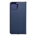 Etui z klapką na iPhone 15 Luna Book Carbon niebieskie