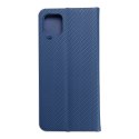 Etui z klapką na Samsung A12 / M12 Luna Book Carbon niebieskie