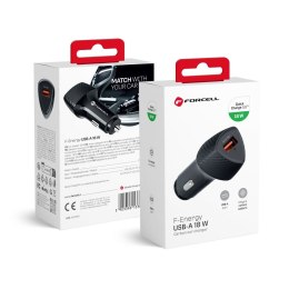 Ładowarka samochodowa Forcell F-Energy Carbon USB A QC3.0 3A 18W CC50-1A czarna