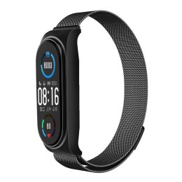 Pasek metalowy METAL do XIAOMI Mi Band 5 / 6 czarny (01)