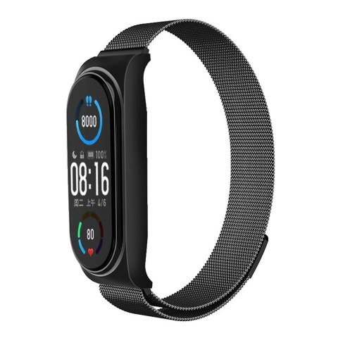 Pasek metalowy METAL do XIAOMI Mi Band 7 czarny (01)