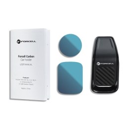 Uchwyt na telefon do samochodu uniwersalny Forcell F-Grip Carbon B060 do kratki czarny
