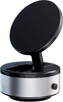 Uchwyt samochodowy prózniowy elektryczny kompatybilny z MagSafe srebrny