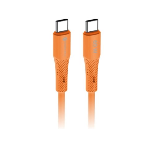 Kabel USB C do USB C Forcell F-Energy QC4.0 PD 3A 60W Silicone 1 m C344 pomarańczowy