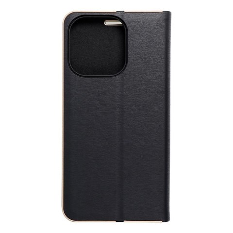 Etui z klapką na iPhone 15 PRO Luna Book Gold czarne
