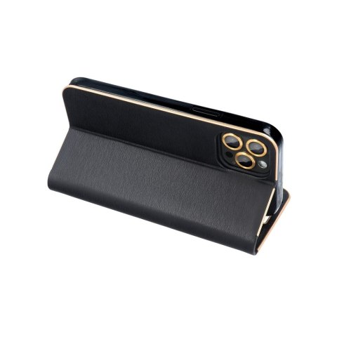 Etui z klapką na iPhone 15 Luna Book Gold czarne