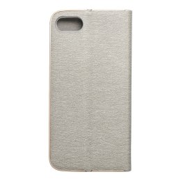 Etui z klapką na iPhone 7 / 8 / SE 2020 / SE 2022 Luna Book Gold srebrne