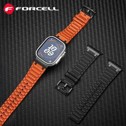 Pasek do Apple Watch Forcell F-Design FA06 dziurki silikon 42 / 44 / 45 / 49 mm czarny