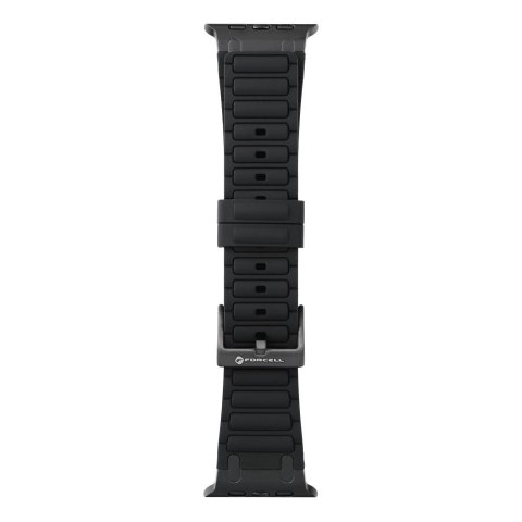 Pasek do Apple Watch Forcell F-Design FA06 dziurki silikon 42 / 44 / 45 / 49 mm czarny