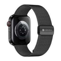 Pasek do Apple Watch Forcell F-Design FA14 magnetyczny stal 42 / 44 / 45 / 49 mm czarny