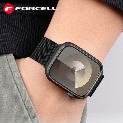 Pasek do Apple Watch Forcell F-Design FA14 magnetyczny stal 42 / 44 / 45 / 49 mm czarny