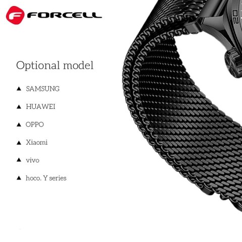 Pasek do Samsung Galaxy Watch Forcell F-Design FS10 magnetyczny stal 22 mm czarny