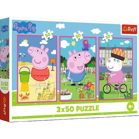 Puzzle 3x50 Siła przyjaźni Peppa Pig TREFL