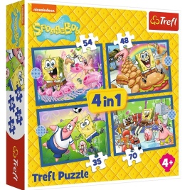 Puzzle 4w1 Podwodne życie SpongeBoba TREFL