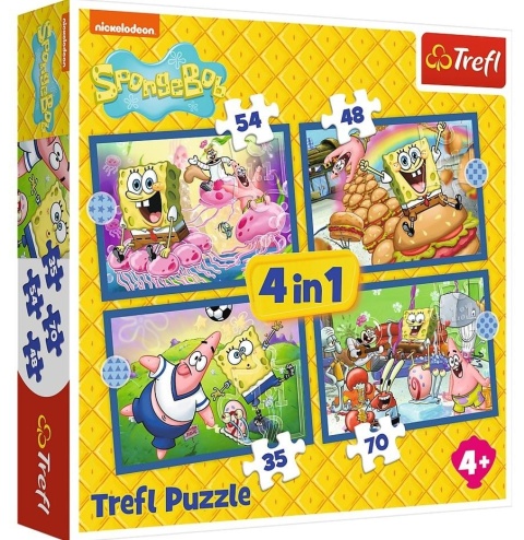 Puzzle 4w1 Podwodne życie SpongeBoba TREFL