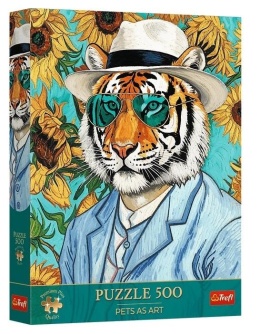 Puzzle 500 Pan Tygrys i Słoneczniki TREFL