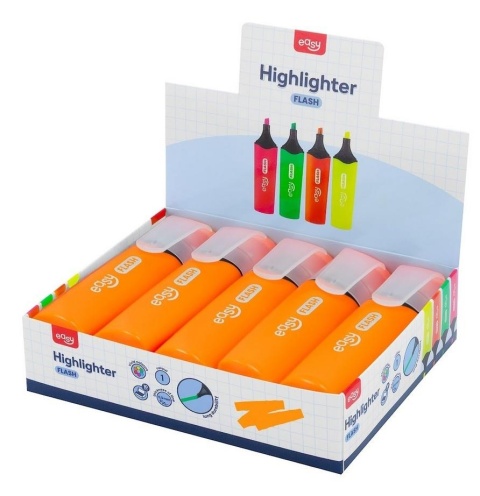 Zakreślacz Flash pomarańczowy (10szt) EASY