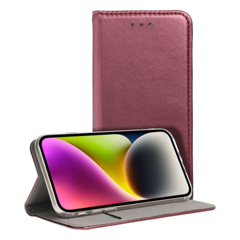 Etui z klapką na Oppo Reno A5 PRO 5G Smart Magneto burgundowe