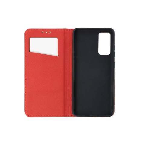 Etui z klapką na Samsung A05s Smart Pro Book skórzane bordowe