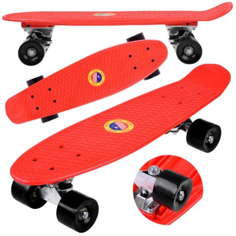 Deskorolka FISZKA dla dzieci do 50kg CZERWONA SP0575