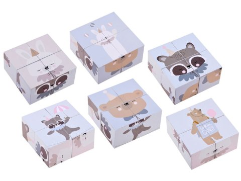 Drewniane Klocki puzzle zwierzątka obrazki ZA4114