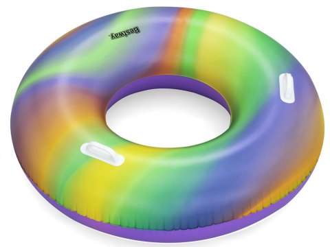 Bestway Dmuchane koło do pływania z uchwytami TĘCZOWE 119cm 36352