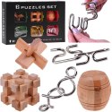 Łamigłówki logiczne metalowe drewniane Układanka puzzle ZA4441