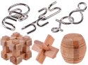 Łamigłówki logiczne metalowe drewniane Układanka puzzle ZA4441