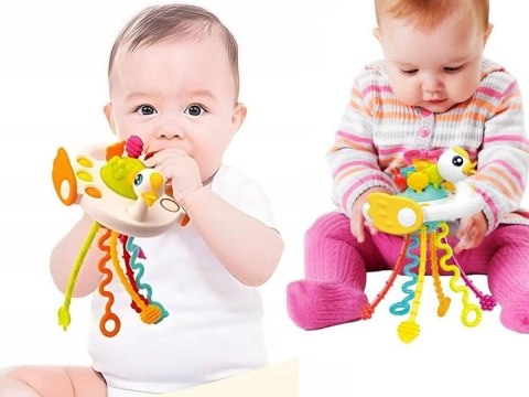 Zabawka sensoryczna gryzak ŁABĘDŹ linki - dla niemowlaka 10m+ ZA4640