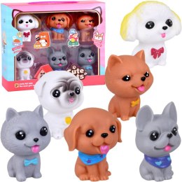 Zestaw figurki pieski gumowe 6 sztuk szczeniaczki pieski ZA4629