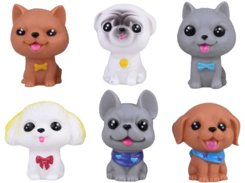 Zestaw figurki pieski gumowe 6 sztuk szczeniaczki pieski ZA4629