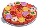 Drewniana PIZZA do krojenia dla dzieci NA RZEPY + dodatki 27ele ZA4689