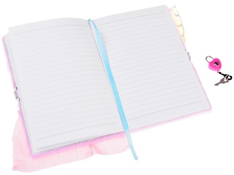 Pamiętnik 3D Notes na kluczyk Pluszowa różowa ŚWINKA + kłódka ZA4821