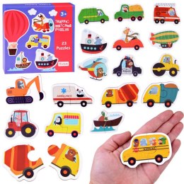Puzzle dla dzieci 23 elementy UKŁADANKA POJAZDY - połącz 2 ele ZA4750