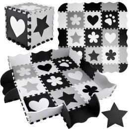 Puzzle piankowe - Kontrastowa mata dla niemowląt KSZTAŁTY 120x120cmZA4782