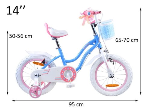 RoyalBaby Rower dziecięcy 14" STAR GIRL Koszyk + boczne kółka RB14G-1