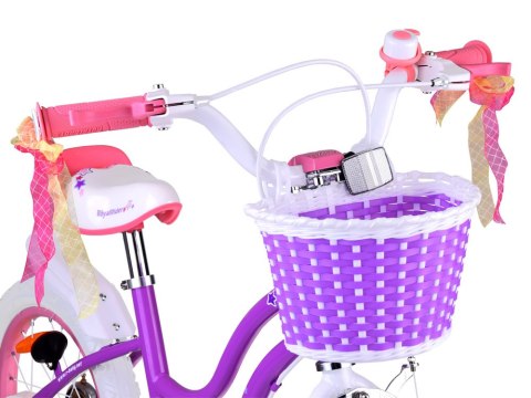 RoyalBaby Rower dziecięcy 14" STAR GIRL Koszyk, koła boczne, pchacz RB14G-1