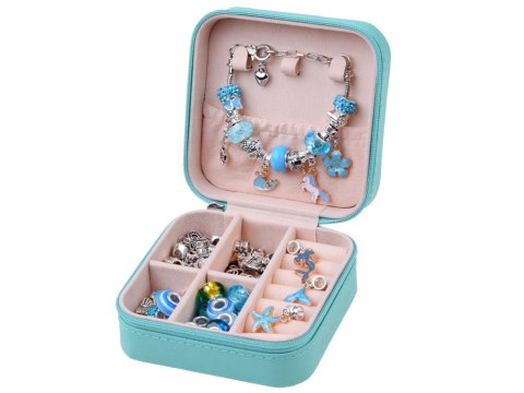 Zestaw do robienia bransoletek KORALIKI zawieszki CHARMS + szkatułka ZA5207