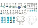 Zestaw do robienia bransoletek KORALIKI zawieszki CHARMS + szkatułka ZA5207