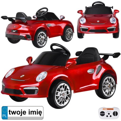 Autko elektryczne na akumulator czerwone Porsche RUF CTR3 + pilot PA0327