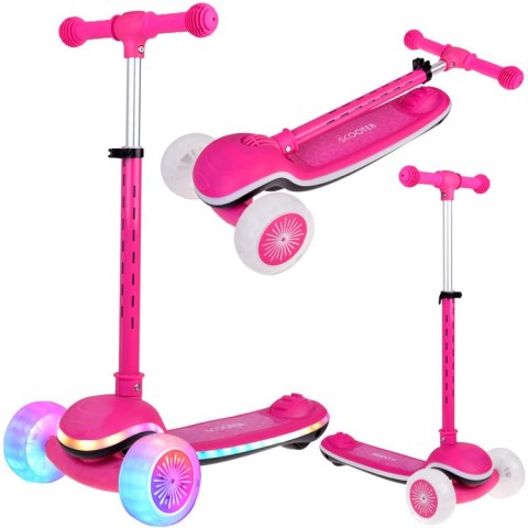 Balansowa hulajnoga SCOOTER 3-kołowa KOLOROWE ŚWIATEŁKA i MUZYKA SP0812