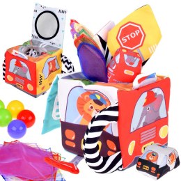 Zabawka sensoryczna MIĘKKA KOSTKA Montessori Pojazdy zwierzątka ZA5587